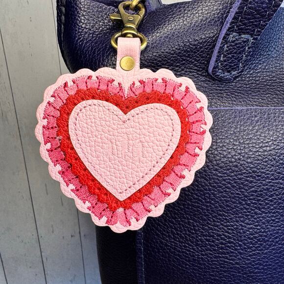 Portland Charm portland leather goods | Bags | Portland Leather Pink Heart Bag Charm ...